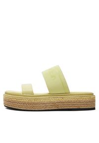 Calvin Klein Klapki Wedge Slide He HW0HW01966 Żółty. Kolor: żółty. Materiał: materiał