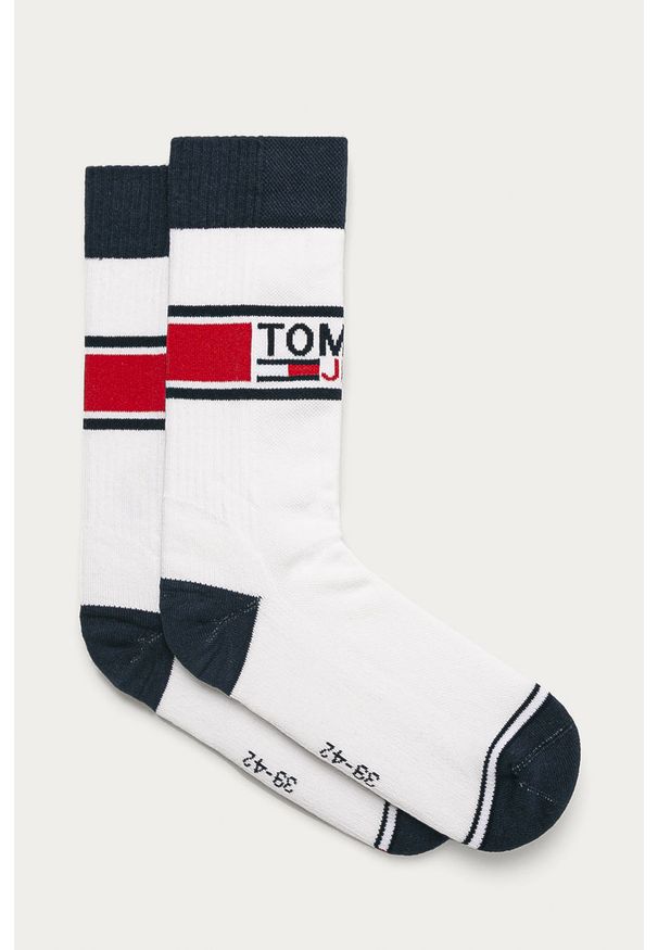 Tommy Jeans - Skarpetki (2-pack). Kolor: biały. Materiał: bawełna, materiał, poliamid, elastan