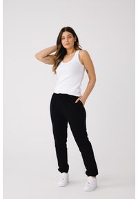 SPODNIE LOLA CZARNE XS - Flawless. Okazja: na co dzień. Kolor: czarny. Materiał: guma, skóra, elastan, dresówka, bawełna. Styl: klasyczny, casual