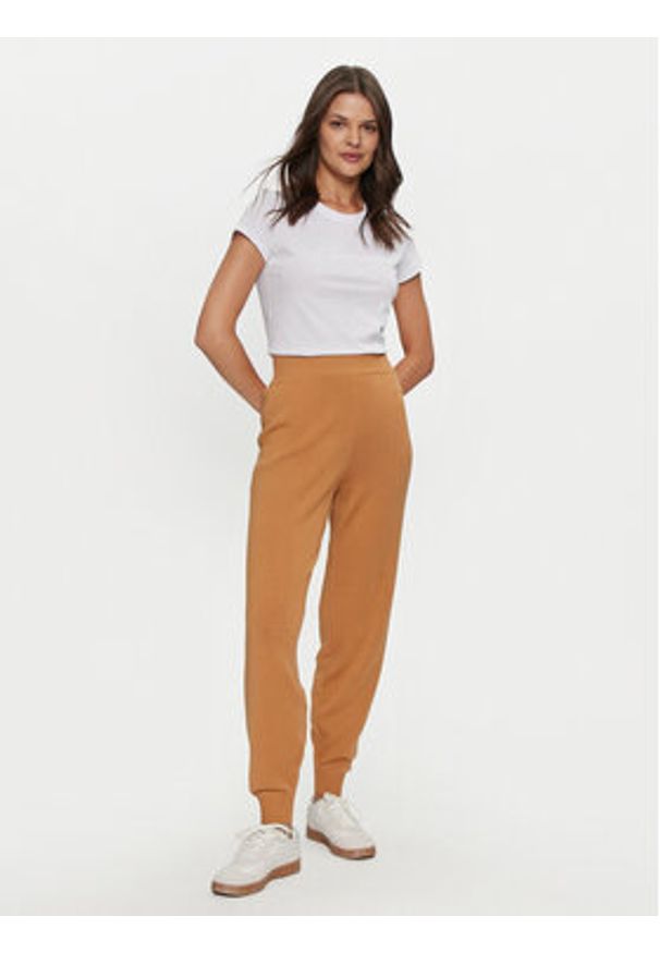 Armani Exchange Spodnie dzianinowe 6DYP1J YME3Z 1788 Pomarańczowy Regular Fit. Kolor: pomarańczowy. Materiał: syntetyk