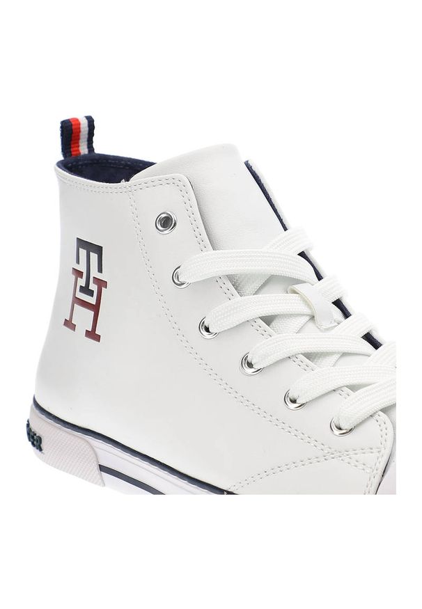 TOMMY HILFIGER - Białe Trampki Tommy Hilfiger Klasyczne Buty Damskie. Okazja: na co dzień. Kolor: biały. Materiał: materiał, skóra ekologiczna. Szerokość cholewki: normalna. Wzór: jednolity. Styl: klasyczny