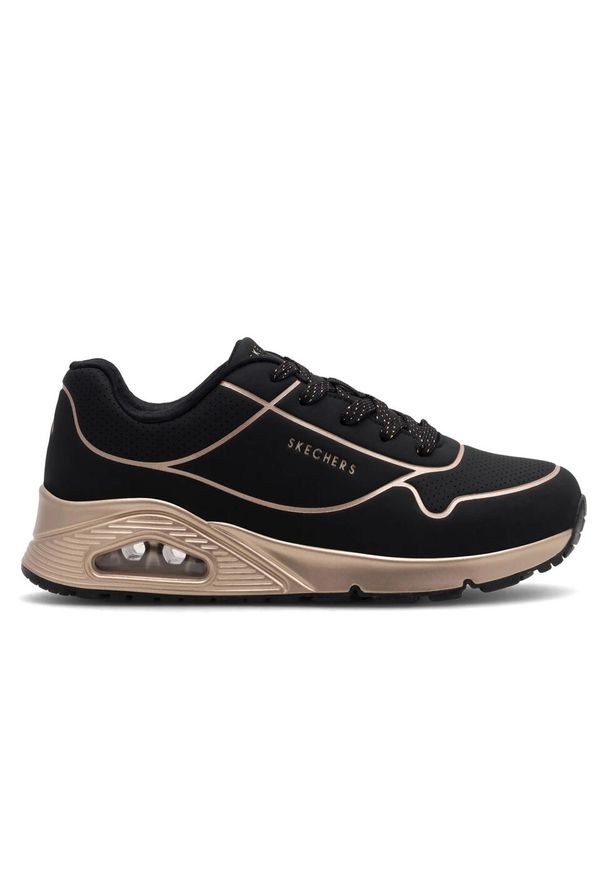 skechers - Buty na co dzień damskie SKECHERS UNO GEN 1 COOL eko skóra. Okazja: na co dzień. Kolor: czarny. Materiał: skóra