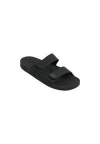 Klapki męskie Quiksilver Rivi Leather Double Adjust. Kolor: zielony, brązowy, wielokolorowy
