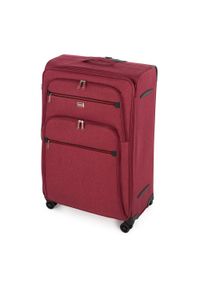 Wittchen - Duża miękka walizka z czerwonym suwakiem. Kolor: czerwony. Materiał: poliester #9
