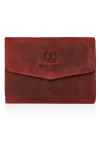 Portfel damski skórzany PAOLO PERUZZI czerwony T-35-RD. Kolor: czerwony. Materiał: skóra #1