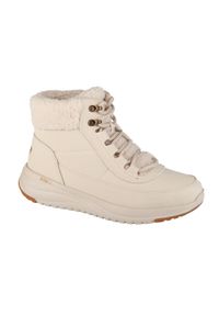 skechers - Buty zimowe damskie, On-The-Go Stellar - Alpine Adventure. Wysokość cholewki: za kostkę. Zapięcie: sznurówki. Kolor: biały. Materiał: skóra. Szerokość cholewki: normalna. Sezon: zima. Sport: turystyka piesza