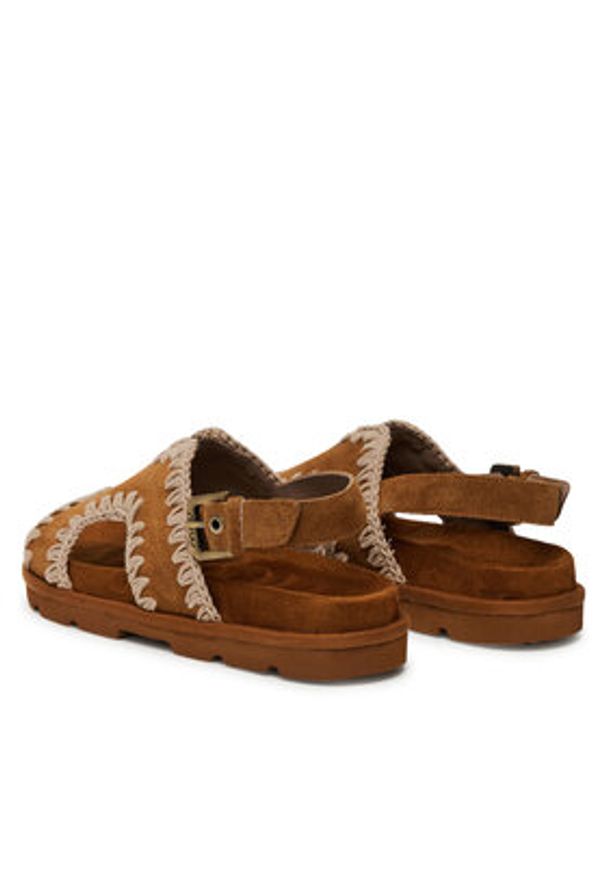 Mou Sandały Low bio sandal MU.SW631006A Brązowy. Kolor: brązowy. Materiał: zamsz, skóra