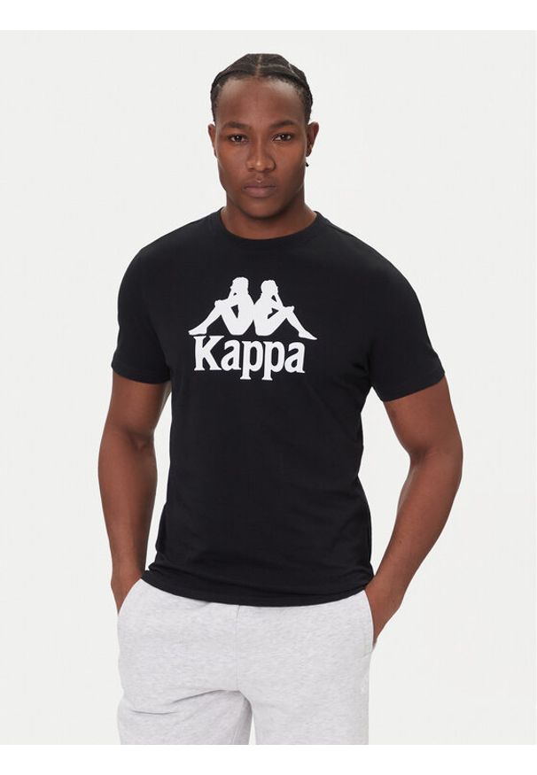 Kappa T-Shirt Authentic 361N6QW Czarny Regular Fit. Kolor: czarny. Materiał: bawełna