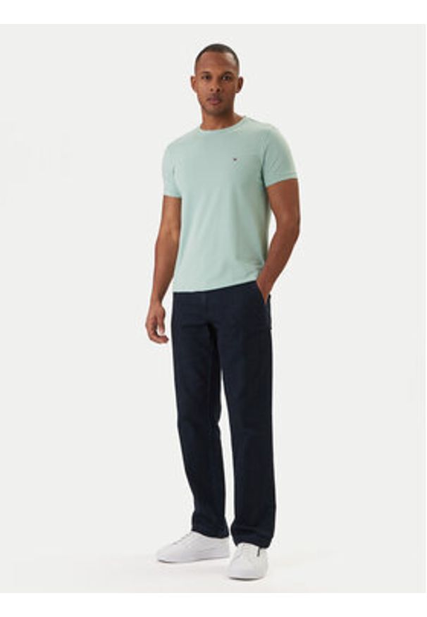 TOMMY HILFIGER - Tommy Hilfiger T-Shirt MW0MW10800 Zielony Slim Fit. Kolor: zielony. Materiał: bawełna