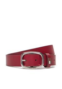 Tommy Jeans Pasek Damski Tjw Oval 3.0 AW0AW15836 Czerwony. Kolor: czerwony. Materiał: skóra