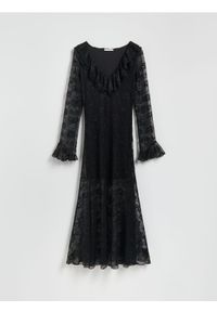 Reserved - Koronkowa sukienka maxi - czarny. Kolor: czarny. Materiał: koronka. Długość: maxi #1