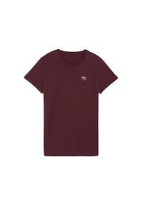Puma - Damska koszulka ESS ELEVATED PUMA Ruby Shimmer Red. Kolor: czerwony. Wzór: haft, aplikacja. Sport: fitness