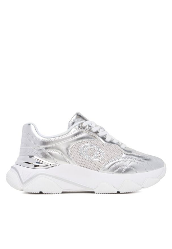 Guess Sneakersy FLFMRZ ELE12 Srebrny. Kolor: srebrny. Materiał: skóra