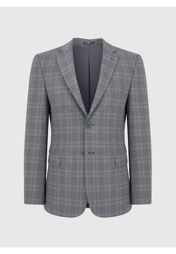 Pako Lorente - PAKO LORENTE – Szara marynarka garniturowa w kratkę. Okazja: na komunię. Kolor: szary. Wzór: kratka. Styl: boho, elegancki