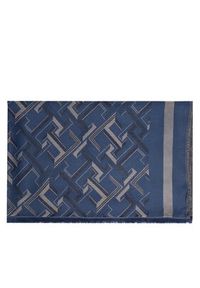 TOMMY HILFIGER - Tommy Hilfiger Szal Distinct Jacquard Scarf AW0AW16372 Niebieski. Kolor: niebieski. Materiał: wiskoza