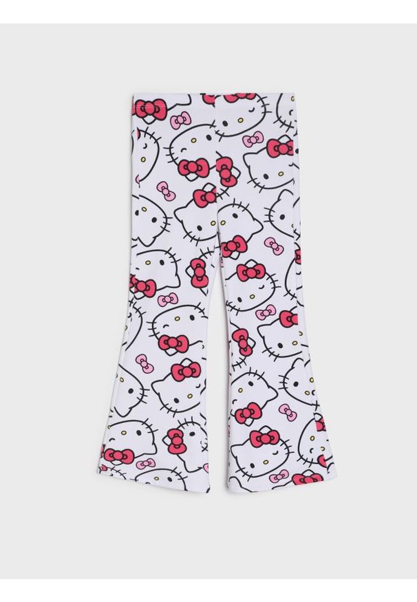 Sinsay - Spodnie flare ze wzorem Hello Kitty - różowy. Kolor: różowy. Wzór: motyw z bajki