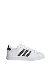 Adidas - Buty Grand Court Cloudfoam Lifestyle Court Comfort. Kolor: biały, czarny, wielokolorowy. Materiał: skóra ekologiczna, guma, materiał, tkanina. Model: Adidas Cloudfoam. Sport: turystyka piesza