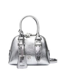 Pinko - PINKO Torebka Bowling Bag Zip Mini AI 25-26 PLTT 105333 A0QO Srebrny. Kolor: srebrny. Materiał: skórzane #3