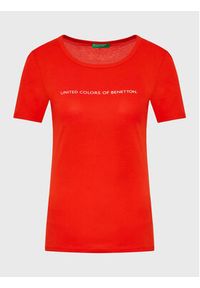 United Colors of Benetton - United Colors Of Benetton T-Shirt 3GA2E16A2 Czerwony Regular Fit. Kolor: czerwony. Materiał: bawełna