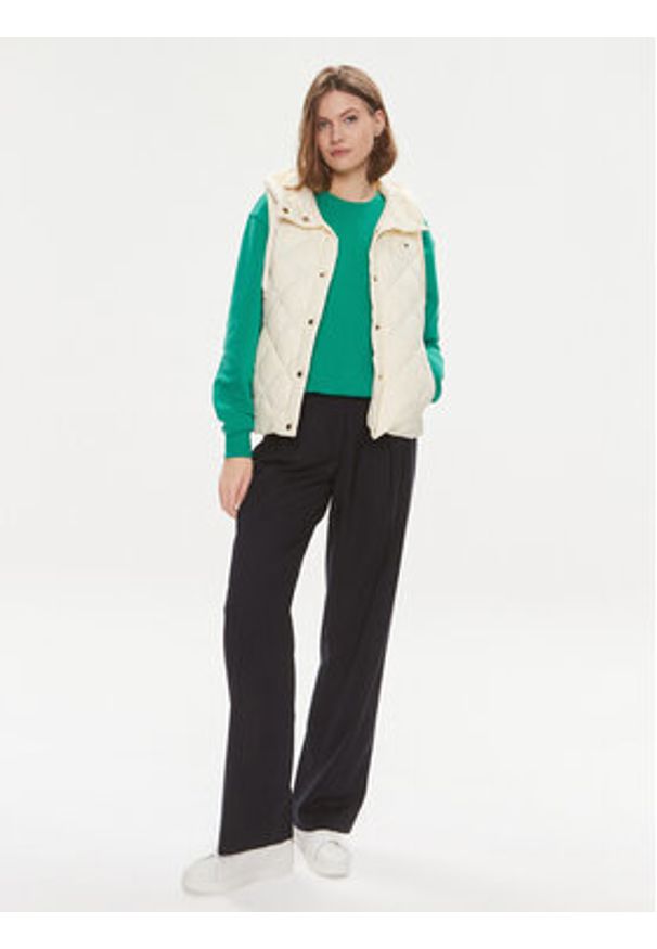 TOMMY HILFIGER - Tommy Hilfiger Bezrękawnik Classic WW0WW42463 Écru Regular Fit. Materiał: syntetyk. Długość rękawa: bez rękawów