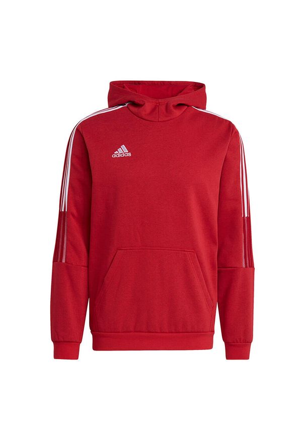 Adidas - Bluza piłkarska męska adidas Tiro 21 Sweat Hoody. Kolor: biały, czerwony, wielokolorowy. Materiał: poliester, bawełna. Sport: piłka nożna