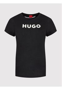 Hugo T-Shirt 50473813 Czarny Slim Fit. Kolor: czarny. Materiał: bawełna #4