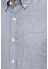 Michael Kors koszula męska kolor granatowy slim z kołnierzykiem button-down. Typ kołnierza: button down. Kolor: niebieski #5