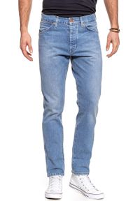 Wrangler - SPODNIE MĘSKIE WRANGLER REGULAR TAPERED B&Y BLUE BOLT W11GSN23X