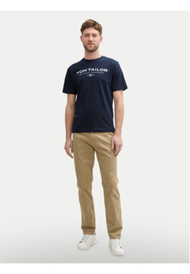 Tom Tailor T-Shirt 1045773 Granatowy Regular Fit. Kolor: niebieski. Materiał: bawełna