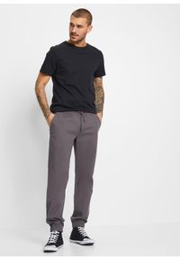 bonprix - Spodnie chino z gumką w talii, ze stretchem, Relaxed Fit Straight. Kolor: szary #3