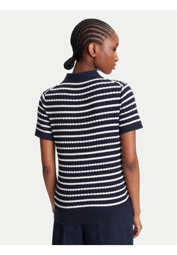 TOMMY HILFIGER - Tommy Hilfiger Polo Fine WW0WW41474 Granatowy Regular Fit. Typ kołnierza: polo. Kolor: niebieski. Materiał: bawełna
