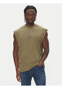 Hugo - HUGO Tank top Navertz 50509773 Zielony Regular Fit. Kolor: zielony. Materiał: bawełna