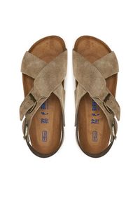 Birkenstock Sandały Tulum SFB 1029834 Beżowy. Kolor: beżowy. Materiał: zamsz, skóra