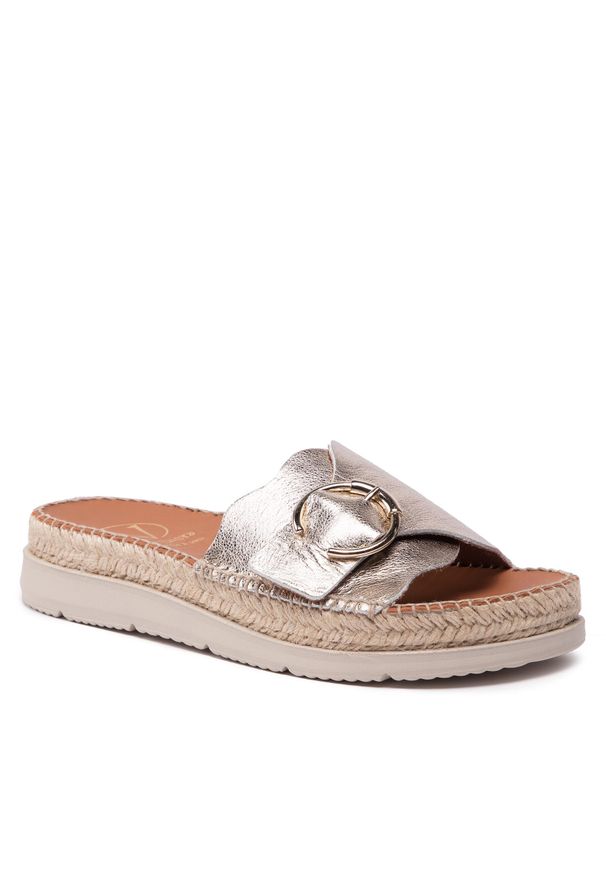 Espadryle Viguera 1970 Sahara. Kolor: złoty. Materiał: skóra