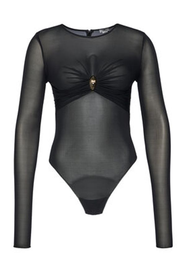 Elisabetta Franchi Body BO-016-57E2-V390 Czarny Slim Fit. Kolor: czarny. Materiał: wiskoza
