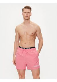 Calvin Klein Swimwear Szorty kąpielowe KM0KM00992 Różowy Regular Fit. Kolor: różowy. Materiał: syntetyk