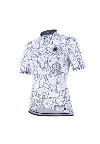 MADANI - Koszulka rowerowa damska madani Cats. Kolor: biały