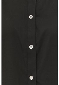 MICHAEL Michael Kors koszula damska kolor czarny regular ze stójką. Okazja: na co dzień. Typ kołnierza: kołnierzyk stójkowy. Kolor: czarny. Materiał: tkanina, bawełna. Długość rękawa: krótki rękaw. Długość: krótkie. Styl: casual