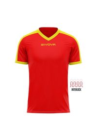 T-shirt Sportowy Givova Revolution Czerwony/Żółty 3XL - Oddychająca Bawełna. Kolor: czerwony, żółty, wielokolorowy. Materiał: poliester. Sport: piłka nożna