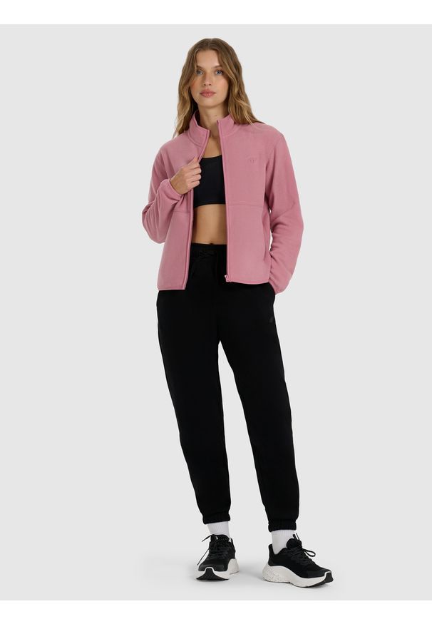 4f - 4F Polar ze stójką regular damski - różowy S. Typ kołnierza: kołnierzyk stójkowy. Kolor: różowy. Materiał: polar