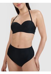 4f - 4F Dół od bikini damski - czarny M. Stan: podwyższony. Kolor: czarny. Materiał: materiał, włókno, syntetyk, elastan