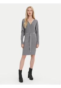 Vero Moda Sukienka dzianinowa 10269251 Szary Regular Fit. Kolor: szary. Materiał: syntetyk