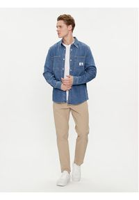 Calvin Klein Jeans Koszula jeansowa Linear J30J324885 Niebieski Slim Fit. Kolor: niebieski. Materiał: bawełna