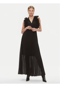 ViCOLO Sukienka wieczorowa TR0635 Czarny Regular Fit. Kolor: czarny. Materiał: syntetyk, wiskoza. Styl: wizytowy