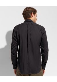 Les Hommes - LES HOMMES - Czarna koszula z suwakiem na kołnierzu. Kolor: czarny. Materiał: bawełna, materiał. Długość rękawa: długi rękaw. Długość: długie. Styl: klasyczny #3