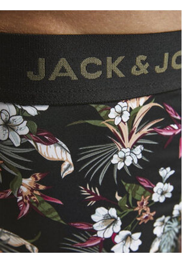 Jack & Jones - Jack&Jones Komplet 3 par bokserek Flower 12194284 Czarny. Kolor: czarny. Materiał: syntetyk