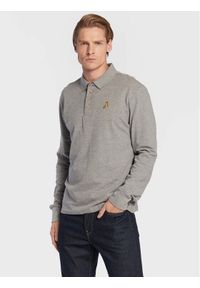 Brave Soul Polo MLT-412WASHINGTN Szary Slim Fit. Typ kołnierza: polo. Kolor: szary. Materiał: bawełna, syntetyk