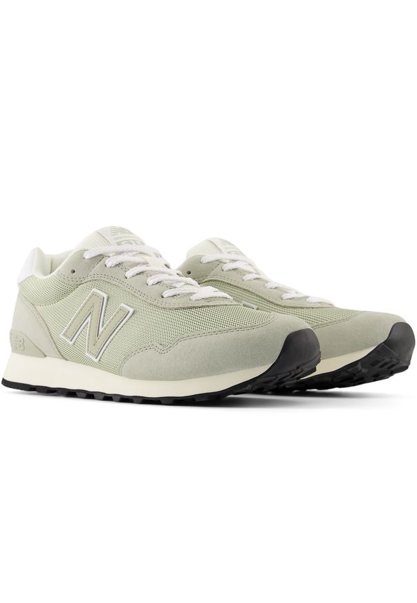 Buty męskie New Balance ML515LCG – zielone. Okazja: na co dzień. Kolor: zielony. Materiał: zamsz, skóra, materiał, syntetyk. Szerokość cholewki: normalna