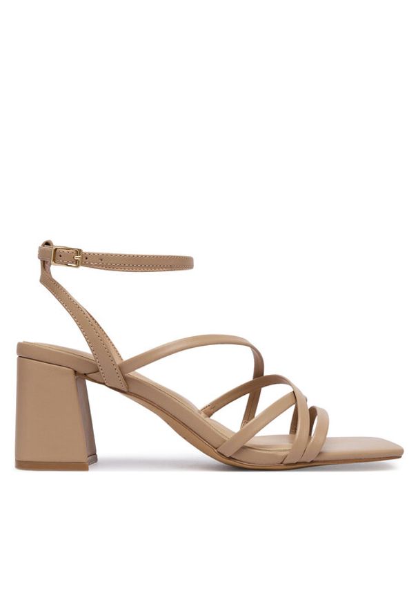 Aldo Sandały Esther 14039513 Beżowy. Kolor: beżowy. Materiał: skóra