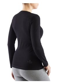 Koszulka longsleeve damska Viking Teres z przędzy bambusowej i wełny Merino. Kolor: czarny. Materiał: wełna. Długość rękawa: długi rękaw